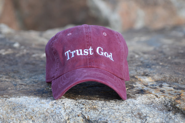 "Trust God" Dad Hat in Burgundy