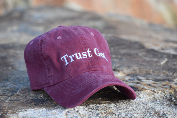 "Trust God" Dad Hat in Burgundy