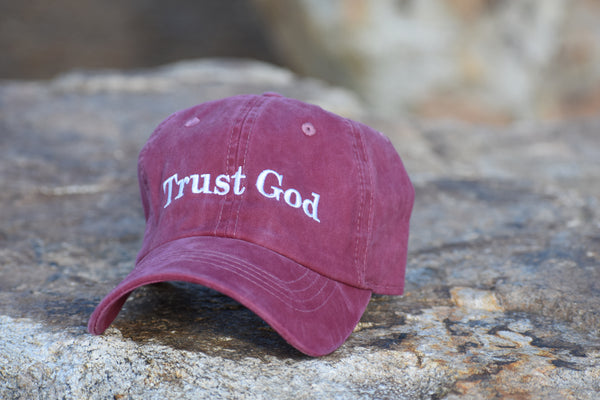"Trust God" Dad Hat in Burgundy
