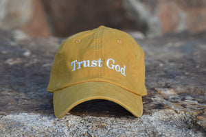 "Trust God" Dad Hat in Mustard