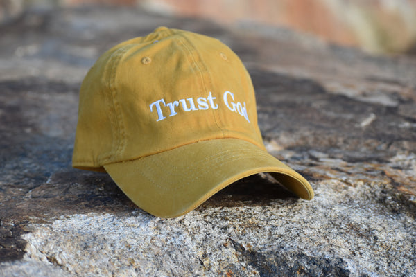 "Trust God" Dad Hat in Mustard
