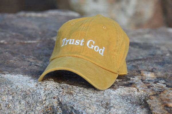 "Trust God" Dad Hat in Mustard